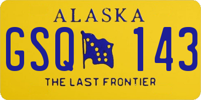 AK license plate GSQ143