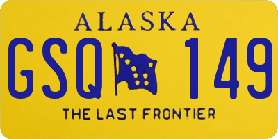 AK license plate GSQ149