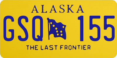 AK license plate GSQ155