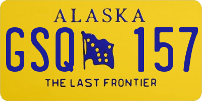 AK license plate GSQ157