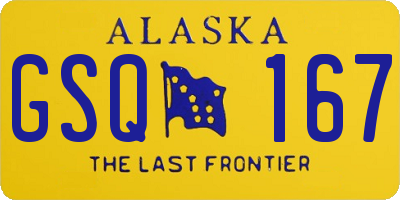 AK license plate GSQ167