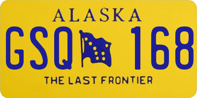 AK license plate GSQ168