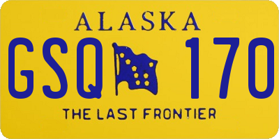 AK license plate GSQ170