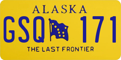 AK license plate GSQ171