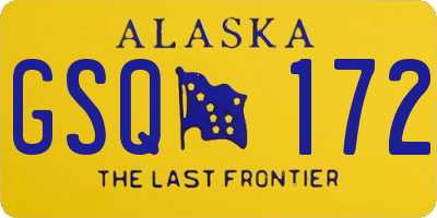 AK license plate GSQ172