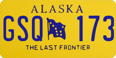 AK license plate GSQ173