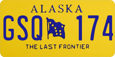 AK license plate GSQ174