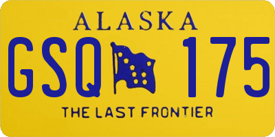 AK license plate GSQ175