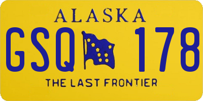AK license plate GSQ178