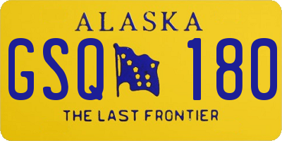AK license plate GSQ180