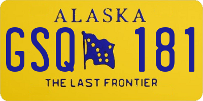 AK license plate GSQ181