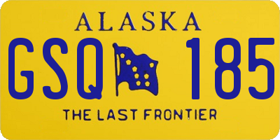AK license plate GSQ185