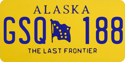 AK license plate GSQ188