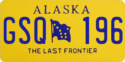 AK license plate GSQ196