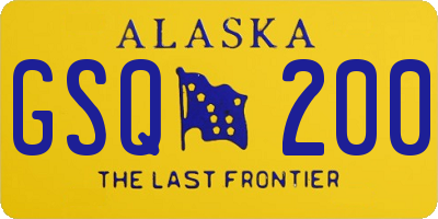 AK license plate GSQ200