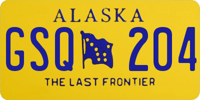 AK license plate GSQ204