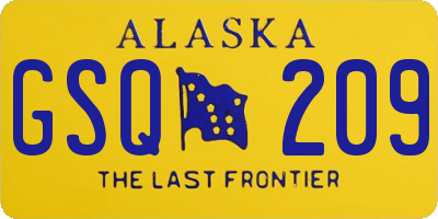 AK license plate GSQ209