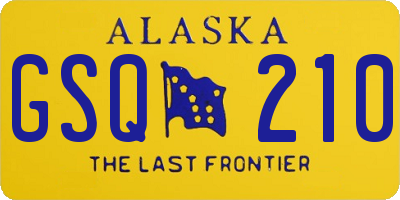 AK license plate GSQ210