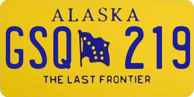 AK license plate GSQ219