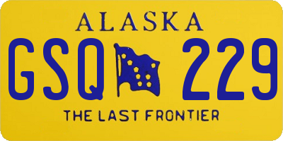 AK license plate GSQ229