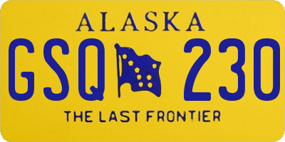 AK license plate GSQ230