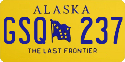 AK license plate GSQ237