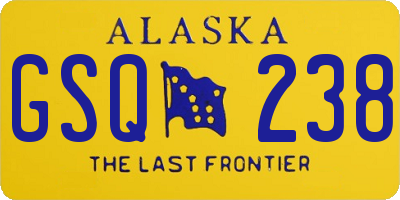 AK license plate GSQ238