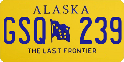 AK license plate GSQ239