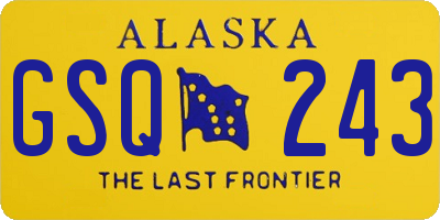 AK license plate GSQ243