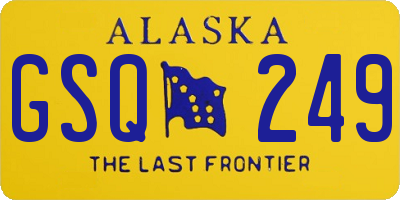 AK license plate GSQ249