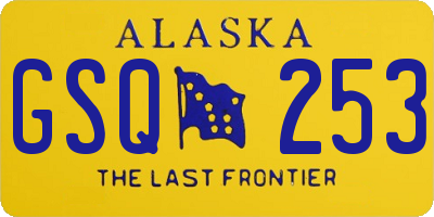 AK license plate GSQ253