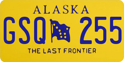 AK license plate GSQ255
