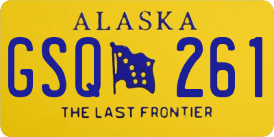 AK license plate GSQ261