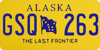 AK license plate GSQ263
