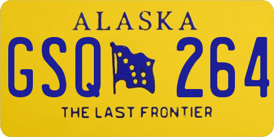 AK license plate GSQ264