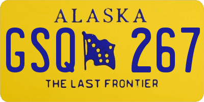 AK license plate GSQ267
