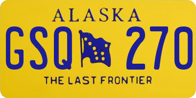 AK license plate GSQ270