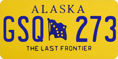 AK license plate GSQ273