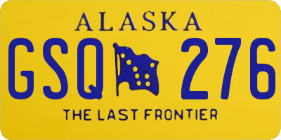 AK license plate GSQ276