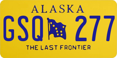 AK license plate GSQ277