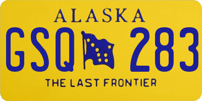 AK license plate GSQ283