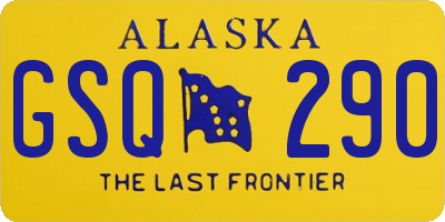 AK license plate GSQ290