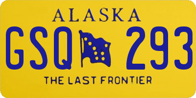 AK license plate GSQ293