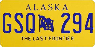 AK license plate GSQ294