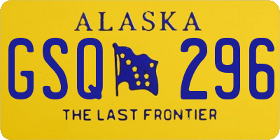 AK license plate GSQ296
