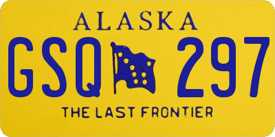 AK license plate GSQ297