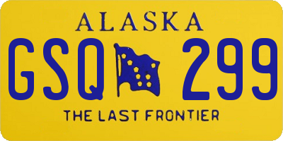 AK license plate GSQ299