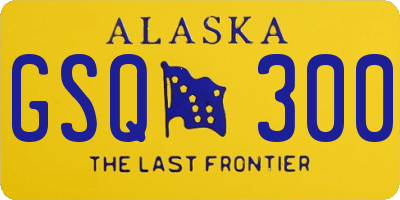 AK license plate GSQ300