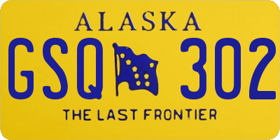 AK license plate GSQ302