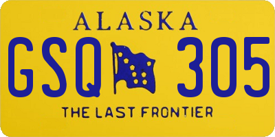 AK license plate GSQ305